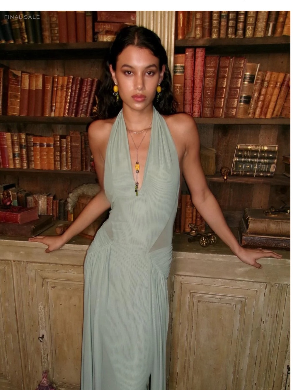 bec + bridge Halter Maxi Dress in Sage